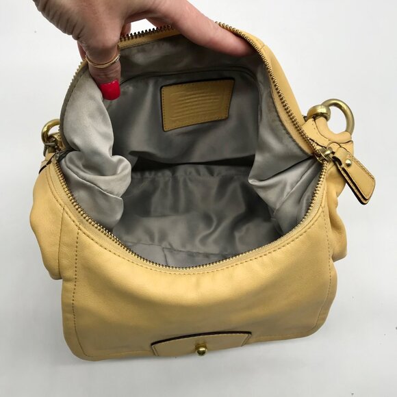 Coach Yellow Leather Kristen Covertible Hobo Bag F22306 - Picture 11 of 11